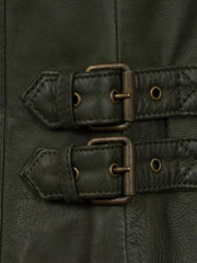 Green Notch Style Biker Leather Jacket - The Leather Jackets