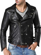 Men’s Black Quilted Leather Biker Jacket
