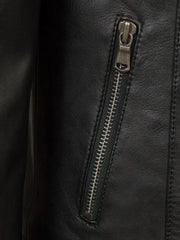 Biker Black Genuine Leather Jacket - The Leather Jackets