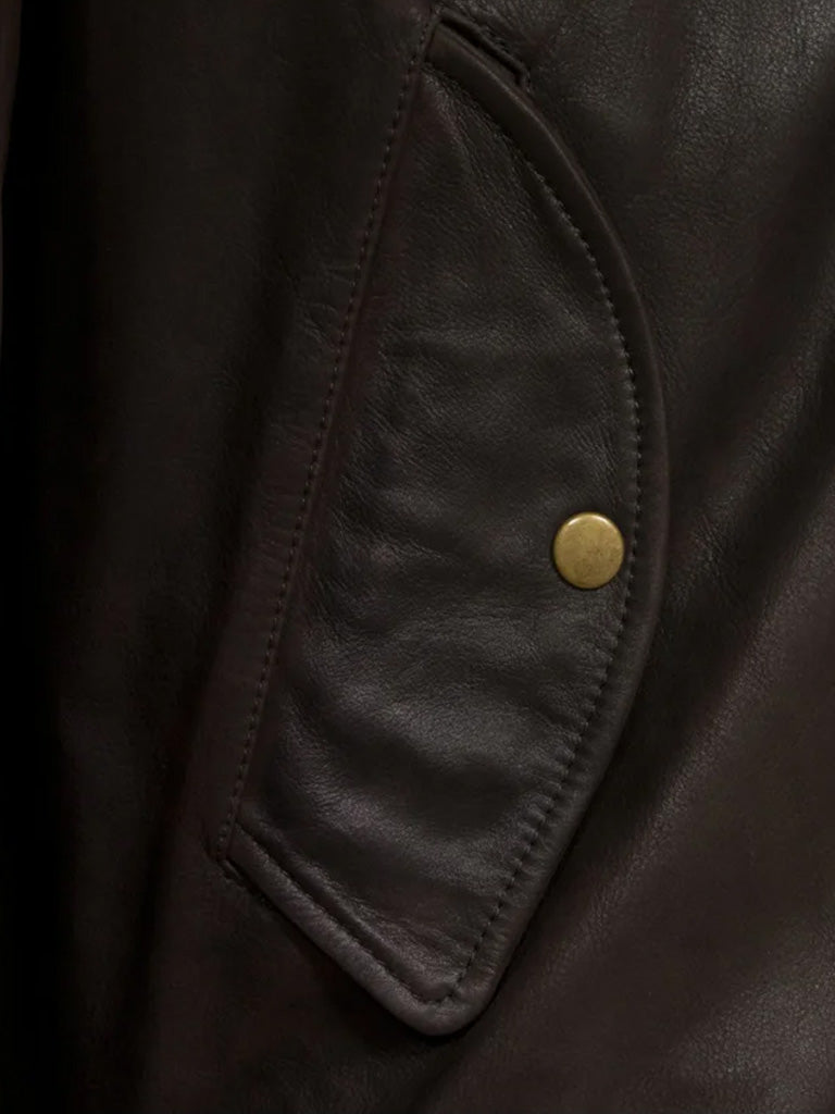 Dark Brown Bomber Suede Leather Jacket - The Leather Jackets