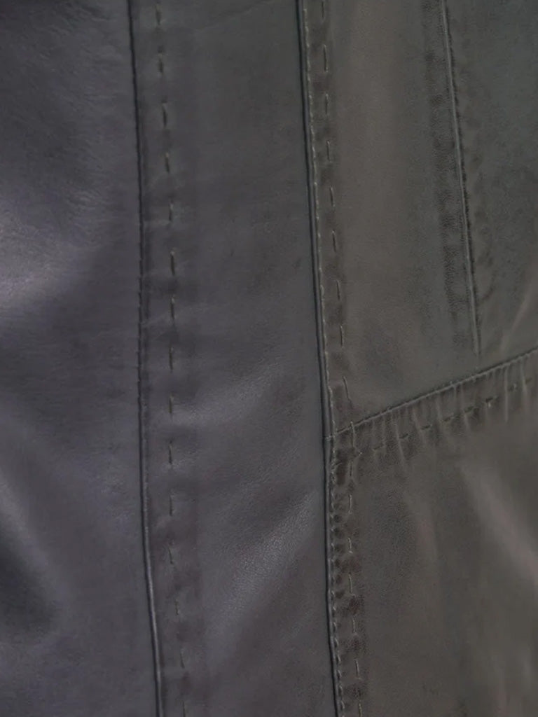 Biker Grey Leather Jacket - The Leather Jackets