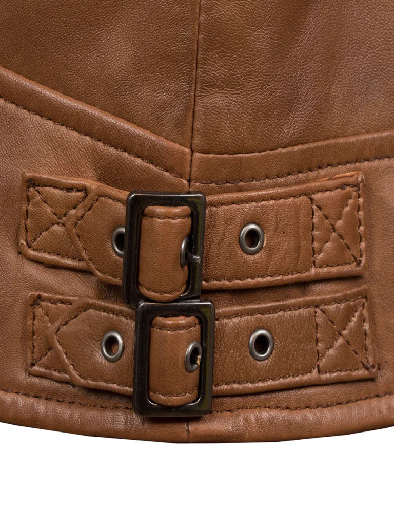 Cowl Neck Biker Leather Jacket - The Leather Jackets