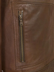 Brown Hooded Leather Jacket - The Leather Jackets