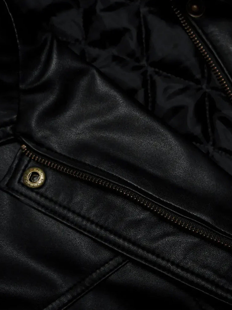 90's vintage Black leather Jacket - The Leather Jackets
