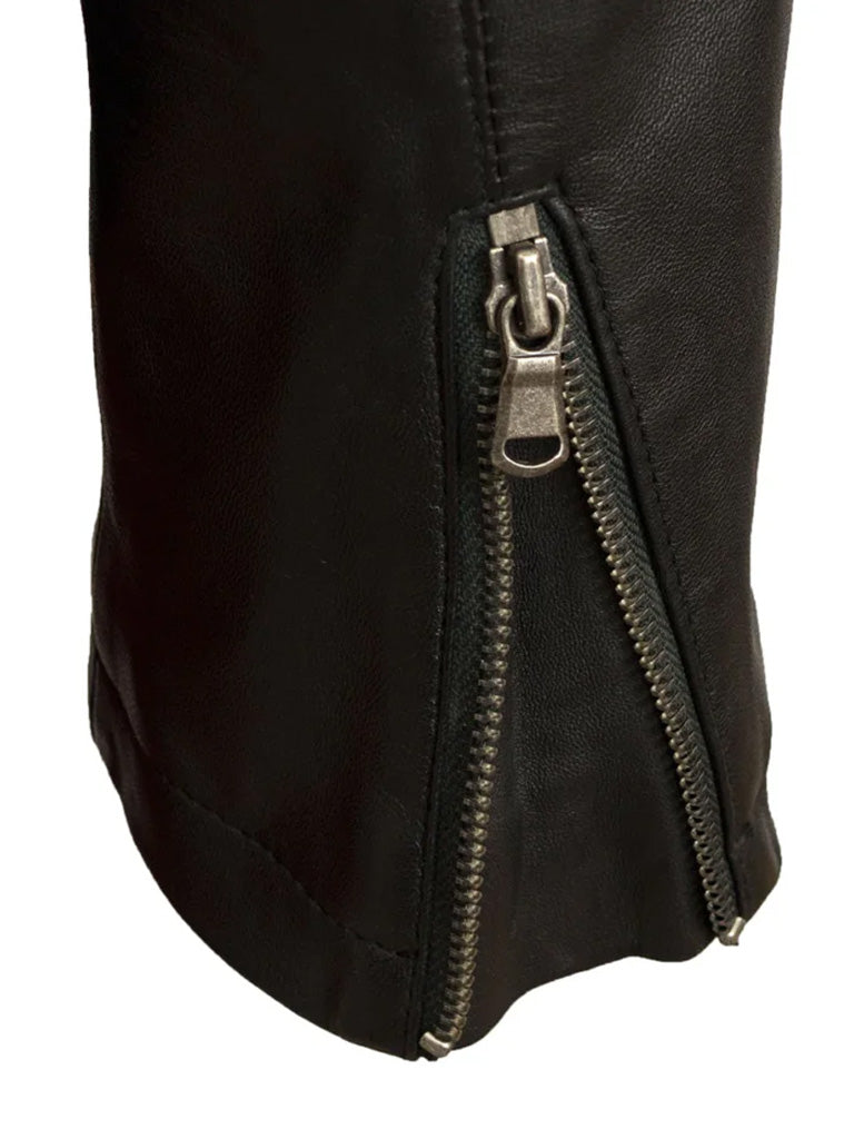 Biker Black Genuine Leather Jacket - The Leather Jackets