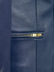 Blue Collar Less Biker Leather Jacket - The Leather Jackets