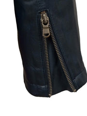 Biker Short Rounded Black Leather Jacket - The Leather Jackets