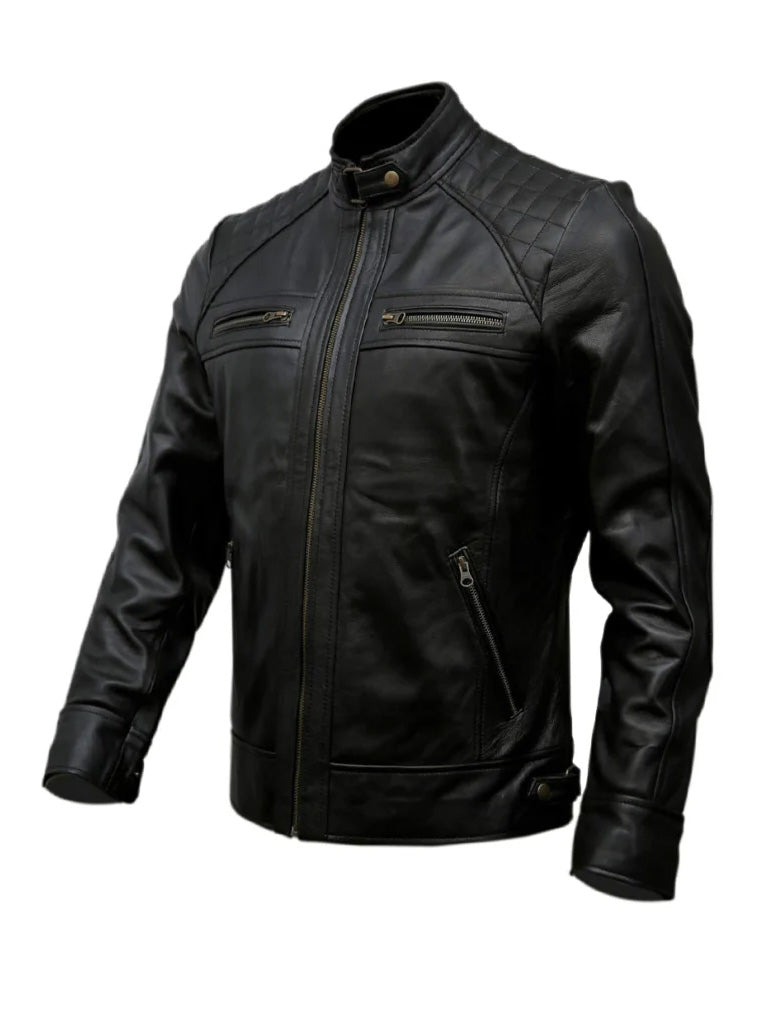 Biker Quilted Leather Jacket - The Leather Jackets