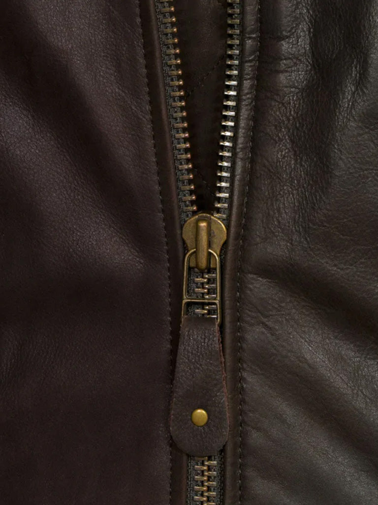 Dark Brown Bomber Suede Leather Jacket - The Leather Jackets