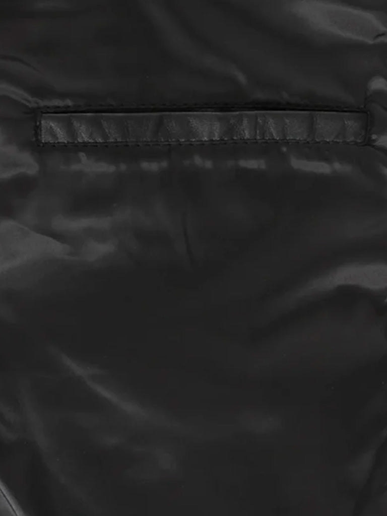 Black Biker Style Bold Lined Leather Jacket - The Leather Jackets