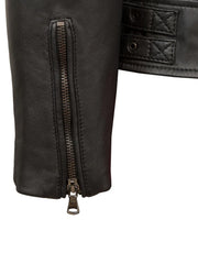 Cowl Neck Biker Leather Jacket - The Leather Jackets