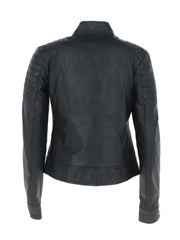 Black Biker Maple Leather Jacket