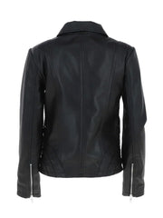 Black Cafe Racer Leather Jacket