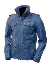 Blue Vintage Leather jacket