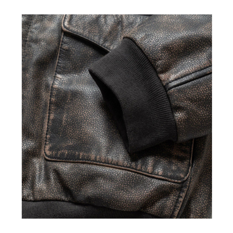 Cognac Dark Brown Bomber Leather Jacket - The Leather Jackets