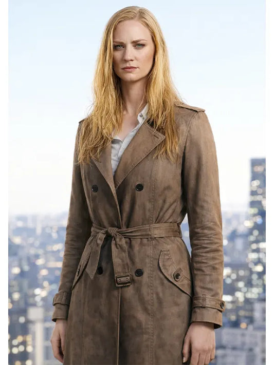 Born Again Season 2 Karen Page Suede Trench Coat