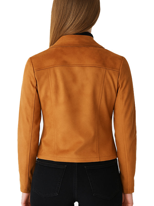 Brown Suede Leather Jacket for women