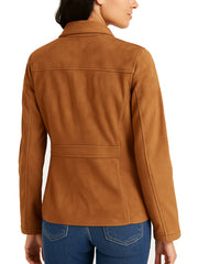 Brown Suede Leather Jacket for women