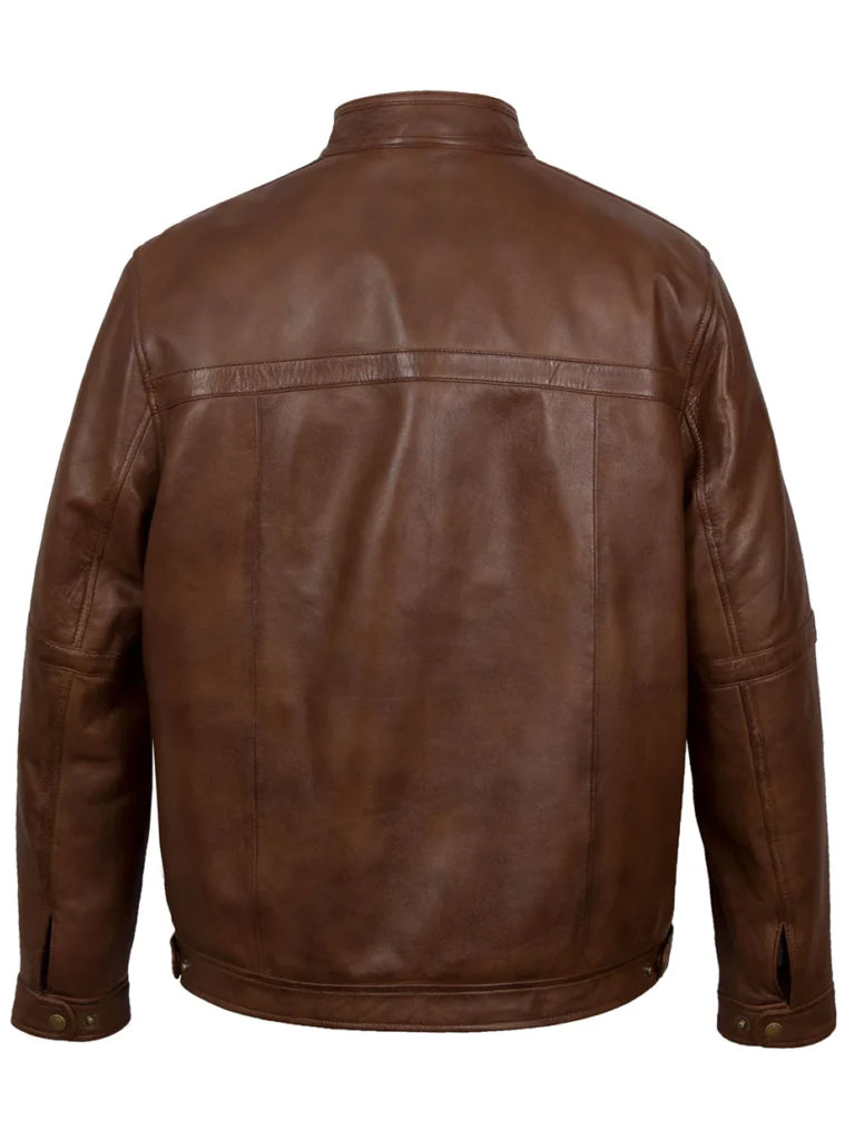 Brown Biker Leather Jacket - The Leather Jackets