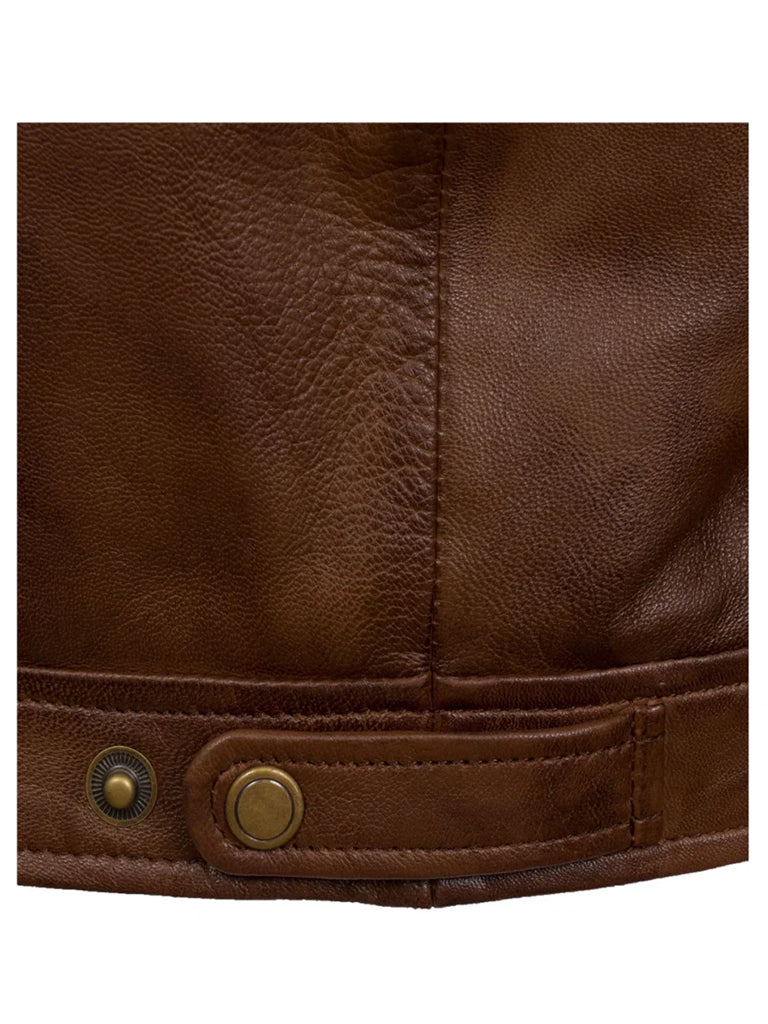 Brown Biker Leather Jacket - The Leather Jackets