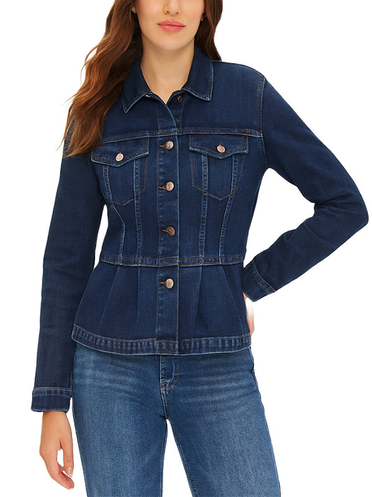 Classic Womens Dark Blue Denim Jacket