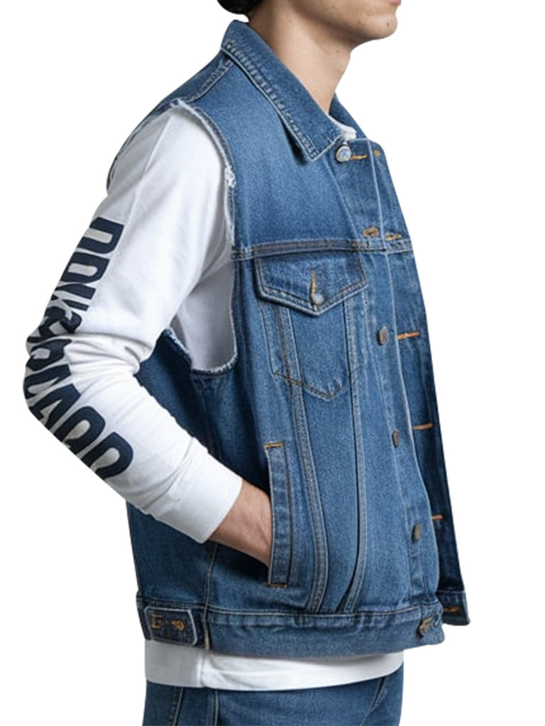 Classic Sleeveless Denim Vest Men