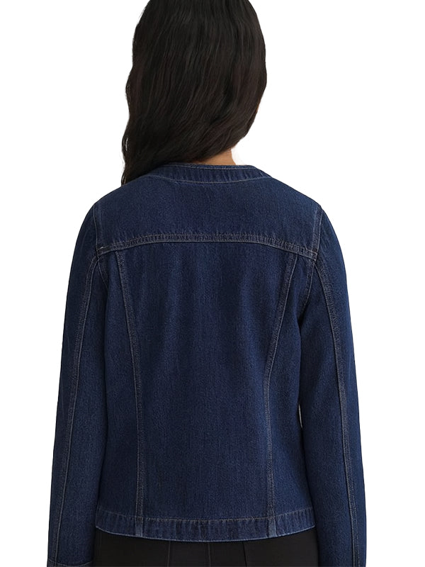 Collarless Denim Ladies Jacket