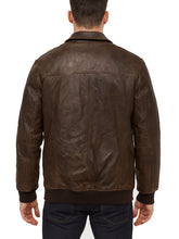 Dark Brown Bomber Leather Jacket