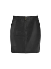 Flaky Black Leather Mini Skirt – Stylish & Chic Layered Design
