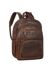 Vintage Brown Full-Grain Leather Backpack – Travel, Office & Everyday Carry