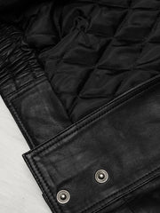 Fashion Lapel Style Black Biker Leather Jacket - The Leather Jackets