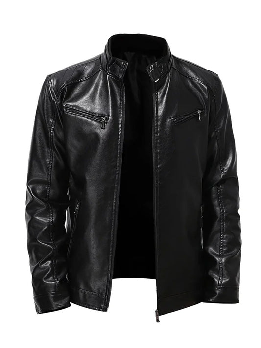 Men's Biker Style Genuine Leather Jacket