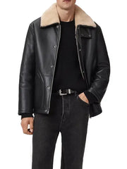 Men’s Premium Black Shearling Leather Jacket