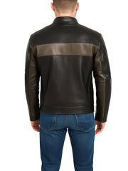 Mens Black Leather Biker Jacket For Mens