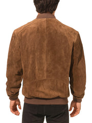 Mens Bomber Suede Leather Jacket