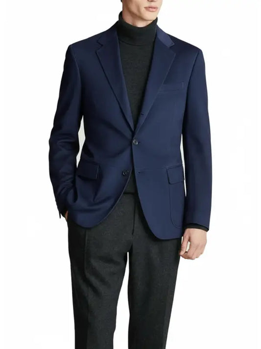 Men’s perhaps blue Tailored Blazer with Turtleneck Style Fit
