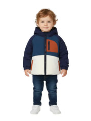 Kids Hooded Quilted Winter Jacket, Soft Polyester Puffer Coat for Boys