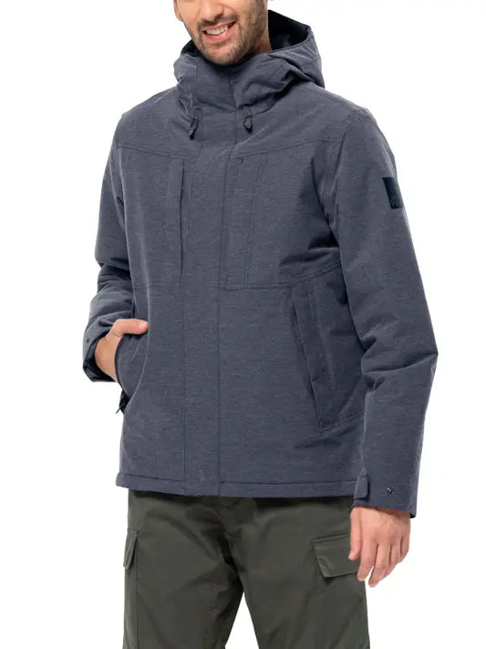 Men’s Hooded Winter Parka Jacket in Charcoal Grey