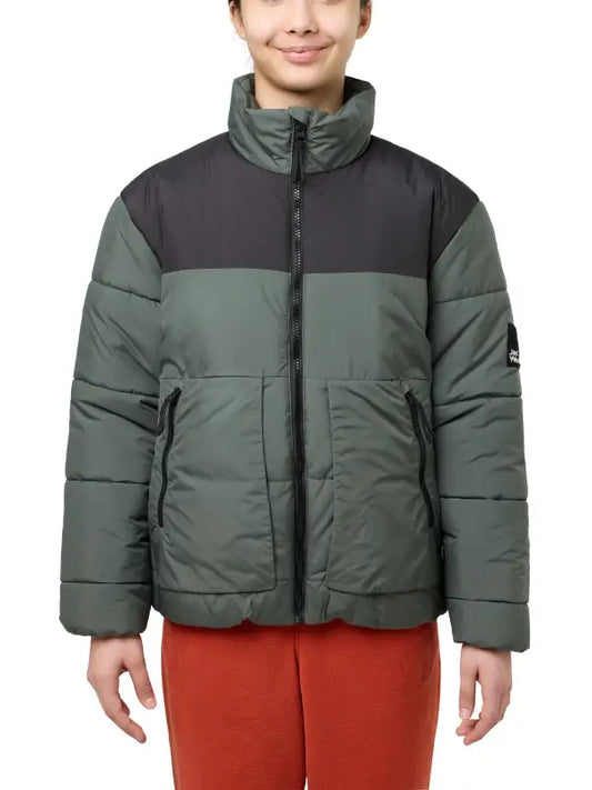 Kids Insulated Puffer Jacket with High Neck for Winter