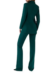 Elegant Green Three Piece Women’s Suit Blazer Set