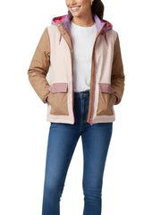 Women’s Colorblock Hooded Softshell Jacket with Warm Lining