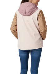 Women’s Colorblock Hooded Softshell Jacket with Warm Lining