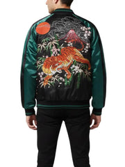 Tiger Embroidered Sukajan Bomber Jacket – Japanese Souvenir Satin Jacket
