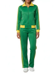 Green and Yellow Classic Women’s Track Suit Set