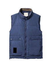 Men’s Navy Blue Quilted Puffer Vest Sleeveless Winter Gilet