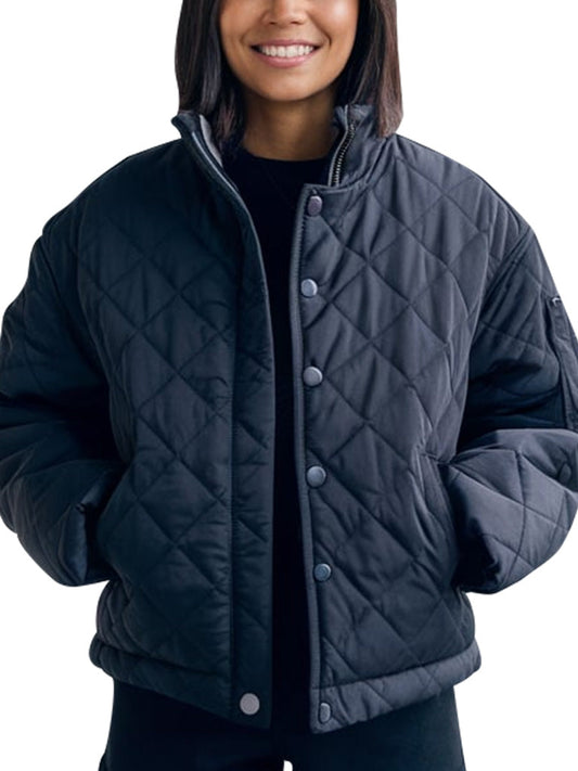 Quilted Black Puffer Jacket for Women's Modern and Cozy Style - The Leather Jackets