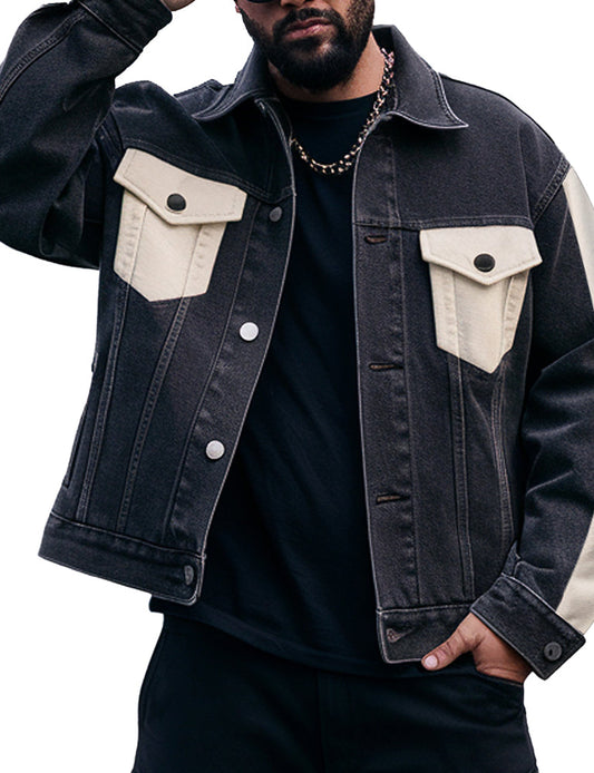 Stylish Men's Black Solstice Denim Jacket - The Leather Jackets