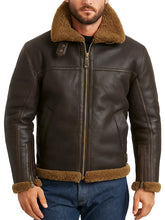 Shearling Dark Brown Genuine Leather Jacket