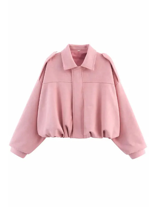 Suede Bomber Jacket Womens