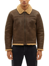 Tan Brown Shearling Leather Jacket